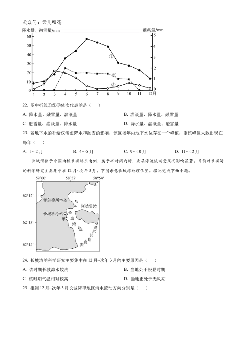 山东省济宁市邹城市2024-2025学年高二上学期期中考试地理试题Word版无答案_2024-2025高二（7-7月题库）_2024年12月试卷_1204山东省济宁市邹城市2024-2025学年高二上学期11月期中考试