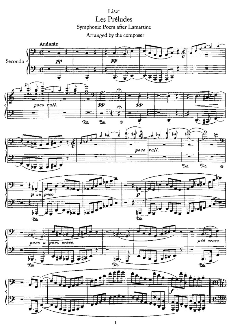 LesPreludes(4Hands)_一万首著名钢琴曲谱哈农贝多芬合集视频教学电子版高清无水印可打印_1古典钢琴知名音乐家谱_李斯特钢琴谱全集_其他作品