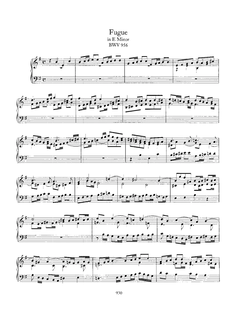 Fugueine,BWV956_一万首著名钢琴曲谱哈农贝多芬合集视频教学电子版高清无水印可打印_1古典钢琴知名音乐家谱_巴赫钢琴谱全集_Preludes，Fantasias，Fugues