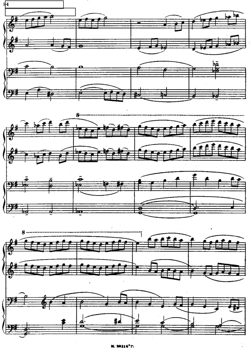 Rachmaninov-RomanceinGMajorfor4hands_一万首著名钢琴曲谱哈农贝多芬合集视频教学电子版高清无水印可打印_1古典钢琴知名音乐家谱_拉赫玛尼诺夫钢琴谱全集