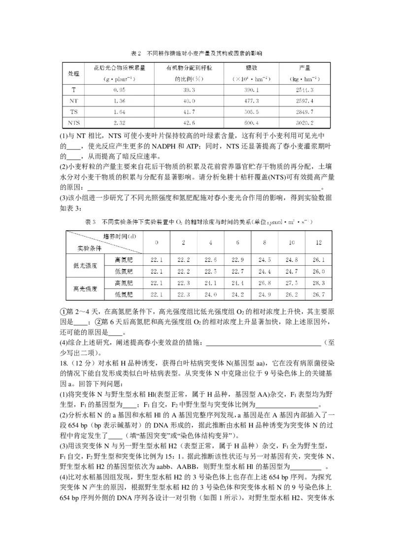 生物_2024年5月_01按日期_28号_2024届湖南省雅礼中学高三下学期模拟试卷（二）_2024届湖南省雅礼中学高三下学期模拟试卷（二）生物