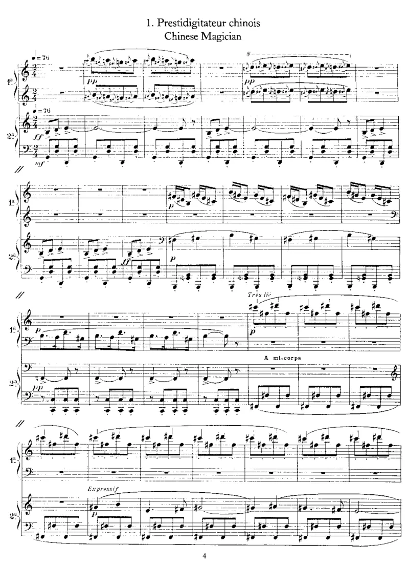 Parade(4Hands)_一万首著名钢琴曲谱哈农贝多芬合集视频教学电子版高清无水印可打印_1古典钢琴知名音乐家谱_萨蒂钢琴谱全集_四手连弹