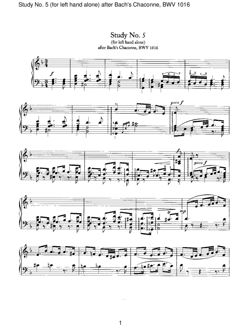 StudyNo.5(forlefthandalone)afterBach'sChaconne,BWV1016_一万首著名钢琴曲谱哈农贝多芬合集视频教学电子版高清无水印可打印_1古典钢琴知名音乐家谱_勃拉姆斯钢琴谱全集
