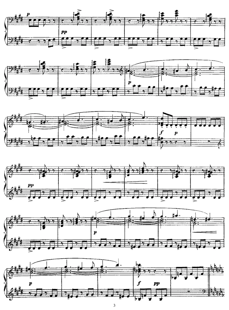 E大调舞曲_一万首著名钢琴曲谱哈农贝多芬合集视频教学电子版高清无水印可打印_1古典钢琴知名音乐家谱_德彪西钢琴谱全集