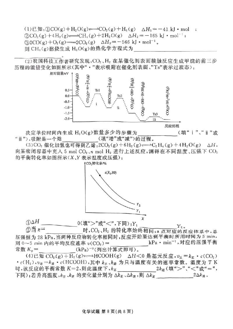 河北省张家口市2025届高三年级全市第二次模拟考试(张家口二模)化学试题_2024-2026高三（6-6月题库）_2025年04月试卷_04282025届河北省张家口市高三二模试卷