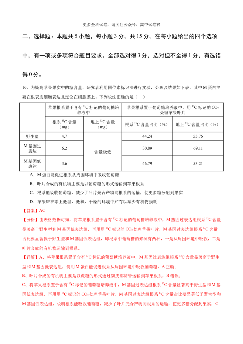 生物（九省联考考后提升卷，黑龙江、吉林）（解析版）_2024年4月_其他_2024年1月新&ldquo;九省联考&rdquo;考后提升卷（原卷+解析）_2024年1月&ldquo;九省联考&rdquo;生物真题完全解读与考后提升