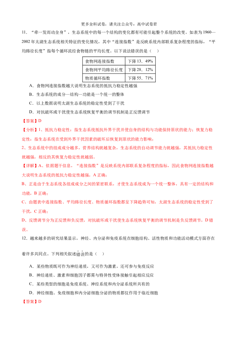 生物（九省联考考后提升卷，黑龙江、吉林）（解析版）_2024年4月_其他_2024年1月新&ldquo;九省联考&rdquo;考后提升卷（原卷+解析）_2024年1月&ldquo;九省联考&rdquo;生物真题完全解读与考后提升