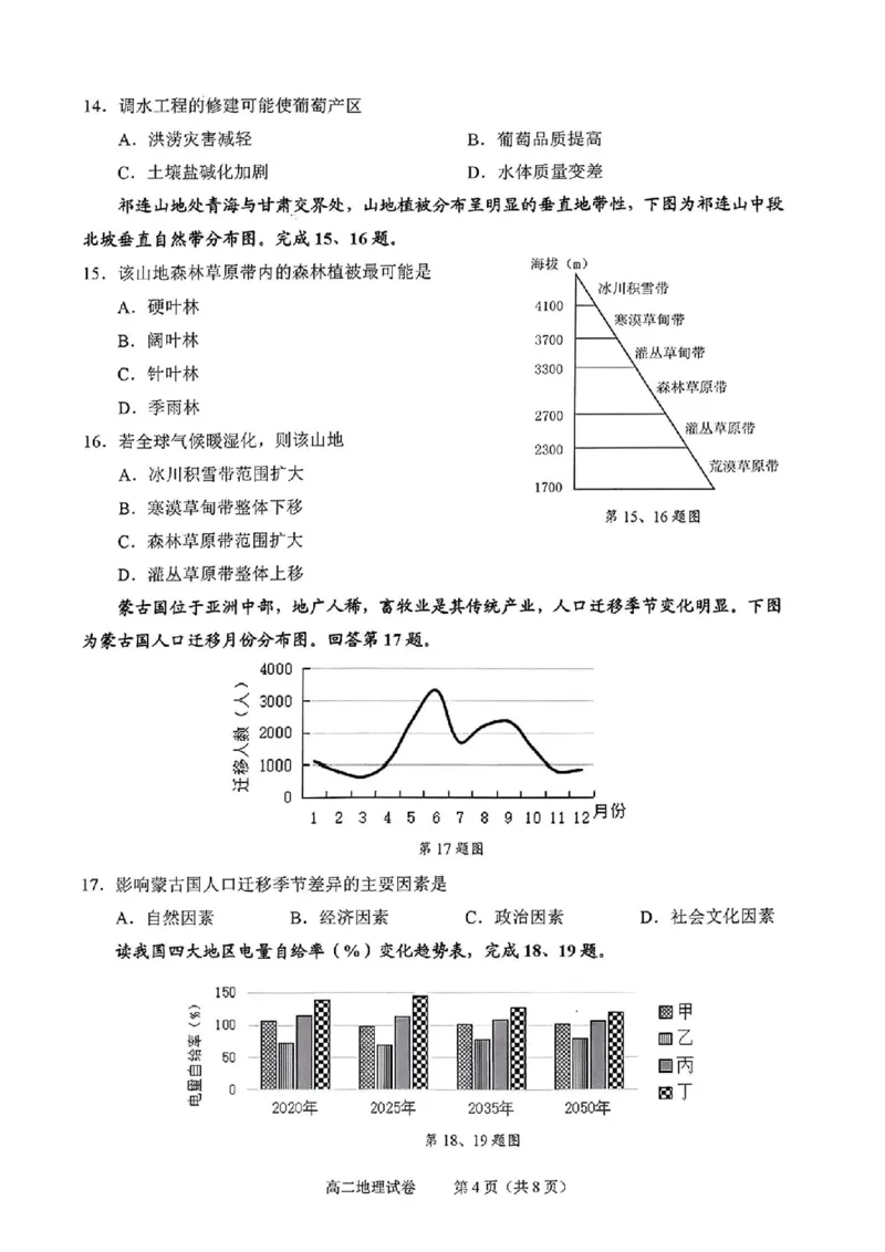 地理试题_2024-2025高二（7-7月题库）_2024年07月试卷_0703浙江省绍兴市2023-2024学年高二下学期6月期末调测考试_浙江省绍兴市2023-2024学年高二下学期6月期末调测考试地理