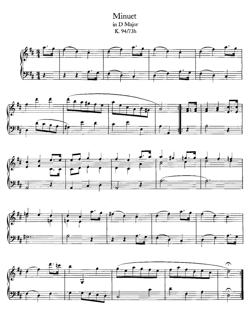 MinuetinD,K94_一万首著名钢琴曲谱哈农贝多芬合集视频教学电子版高清无水印可打印_1古典钢琴知名音乐家谱_莫扎特钢琴谱全集_0312095926_其他