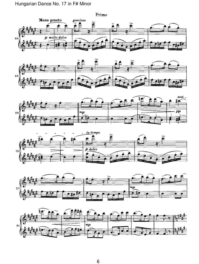 HungarianDanceNo.17inF#Minor_一万首著名钢琴曲谱哈农贝多芬合集视频教学电子版高清无水印可打印_1古典钢琴知名音乐家谱_勃拉姆斯钢琴谱全集_VI.PianoWorksforFourHands