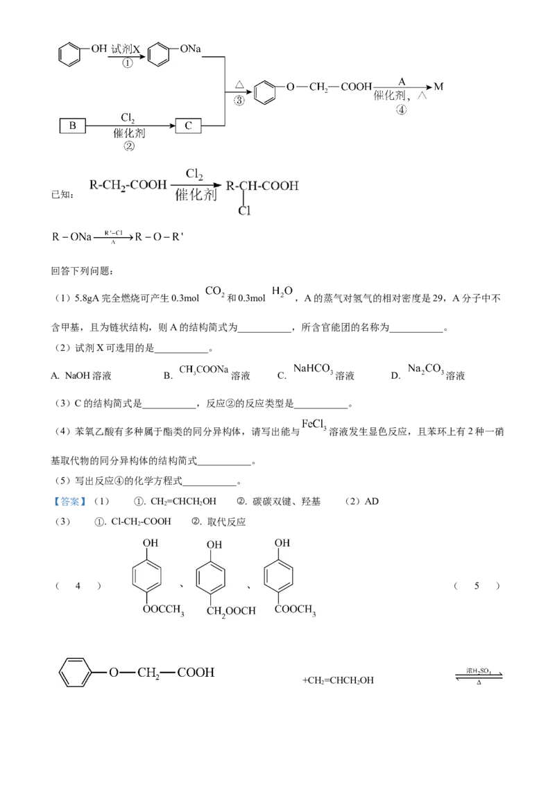 湖北省武汉市重点中学5G联合体2022-2023学年高二下学期期末考试化学试题Word版含解析_2024-2025高二（7-7月题库）_2024年07月试卷