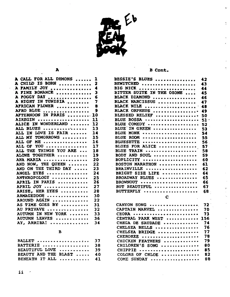 TheRealBookVolume-1-Eb'5thEdition'_一万首著名钢琴曲谱哈农贝多芬合集视频教学电子版高清无水印可打印_07各风格钢琴谱合集_JazzPiano_原版钢琴教材附音频