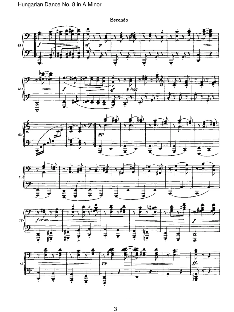 HungarianDanceNo.8inAMinor_一万首著名钢琴曲谱哈农贝多芬合集视频教学电子版高清无水印可打印_1古典钢琴知名音乐家谱_勃拉姆斯钢琴谱全集_VI.PianoWorksforFourHands