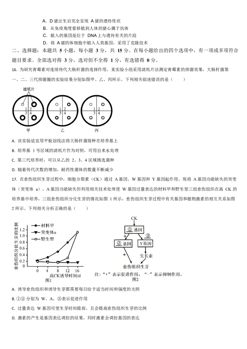 吉林省梅河口市第五中学2024-2025学年高二下学期3月月考试题生物Word版含答案_2024-2025高二（7-7月题库）_2025年04月试卷(1)_0408吉林省梅河口市第五中学2024-2025学年高二下学期3月月考试题
