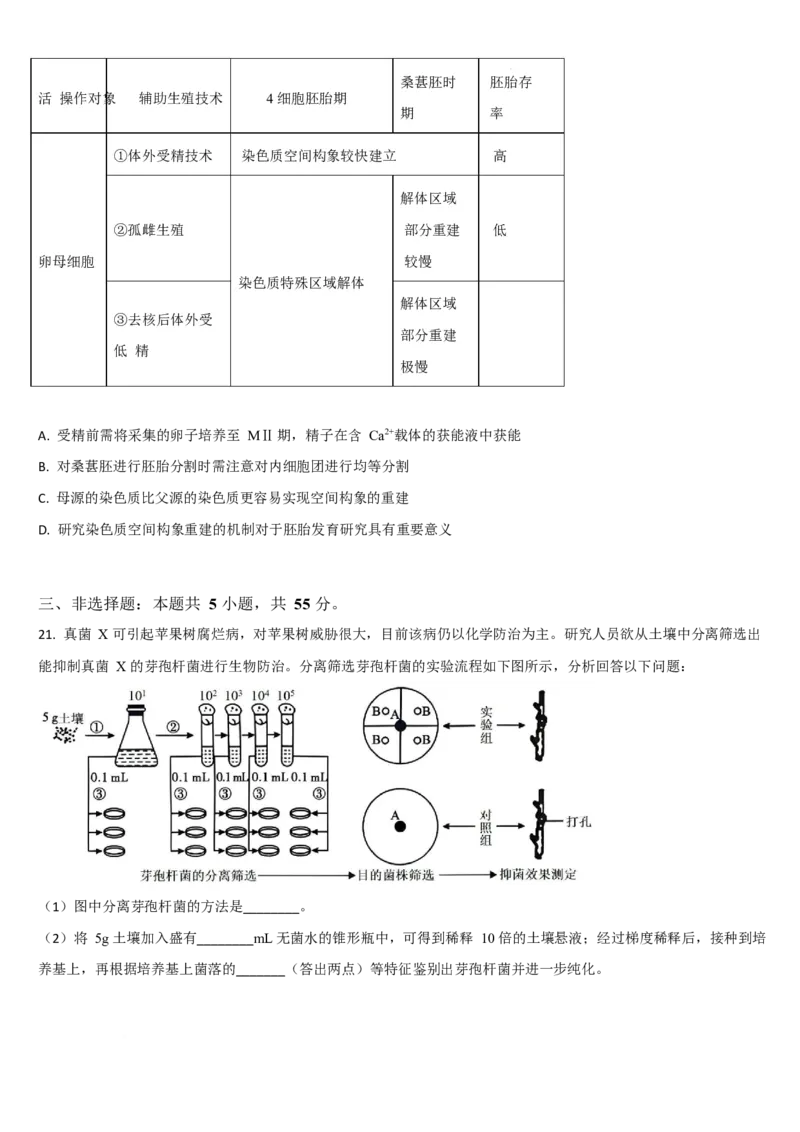 吉林省梅河口市第五中学2024-2025学年高二下学期3月月考试题生物Word版含答案_2024-2025高二（7-7月题库）_2025年04月试卷(1)_0408吉林省梅河口市第五中学2024-2025学年高二下学期3月月考试题