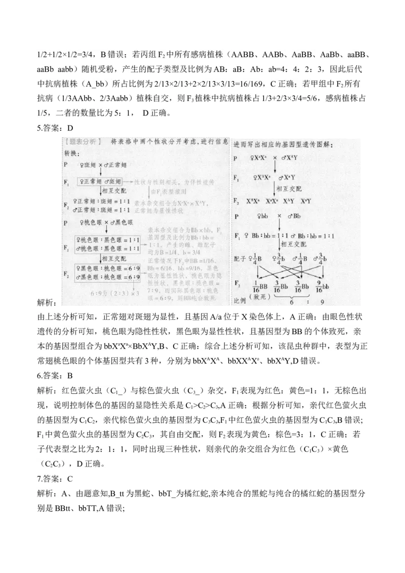 专题6遗传的基本规律（选择题）&mdash;&mdash;高考生物学模块分练新高考版（含解析）_2024-2025高三（6-6月题库）_2026年1月高三