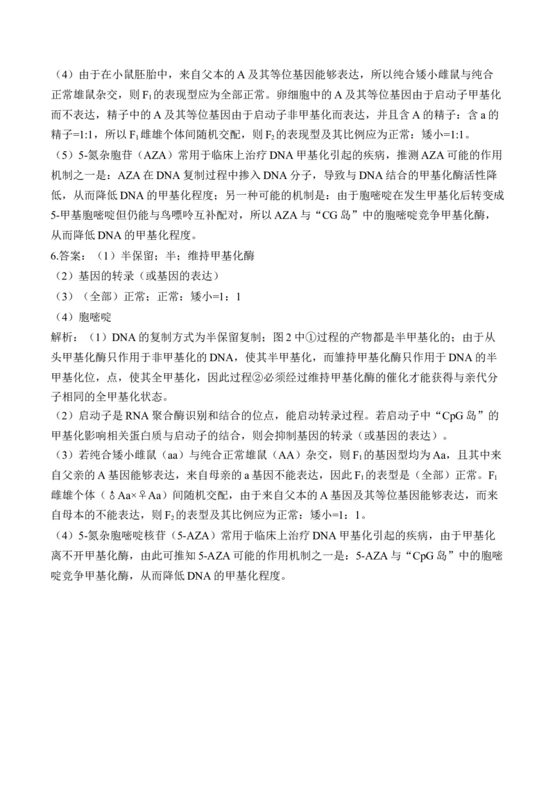 专题7遗传的分子基础（非选择题）&mdash;&mdash;高考生物学模块分练新高考版（含解析）_2024-2025高三（6-6月题库）_2026年1月高三