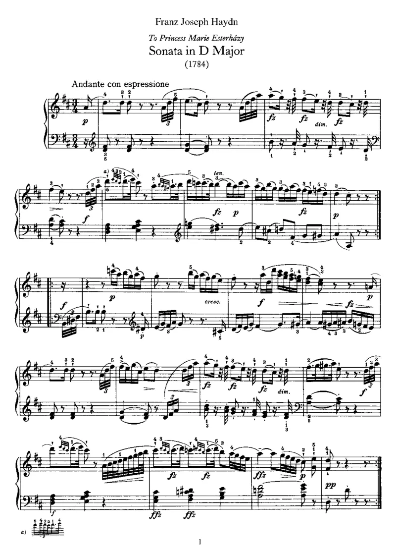 PianoSonataNo42inD_NoRestriction_一万首著名钢琴曲谱哈农贝多芬合集视频教学电子版高清无水印可打印_1古典钢琴知名音乐家谱_海顿钢琴谱全集_奏鸣曲