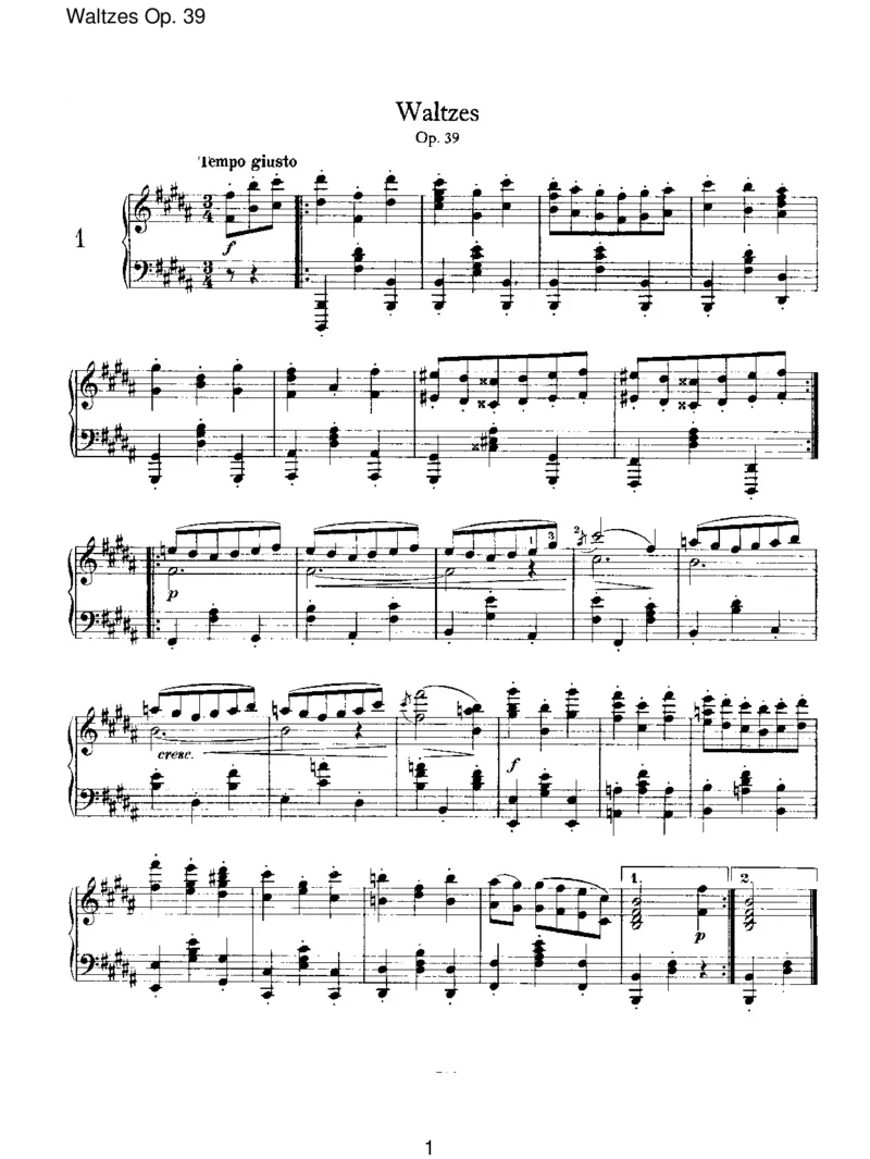 WaltzesOp.39_一万首著名钢琴曲谱哈农贝多芬合集视频教学电子版高清无水印可打印_1古典钢琴知名音乐家谱_勃拉姆斯钢琴谱全集_III.ShorterWorks
