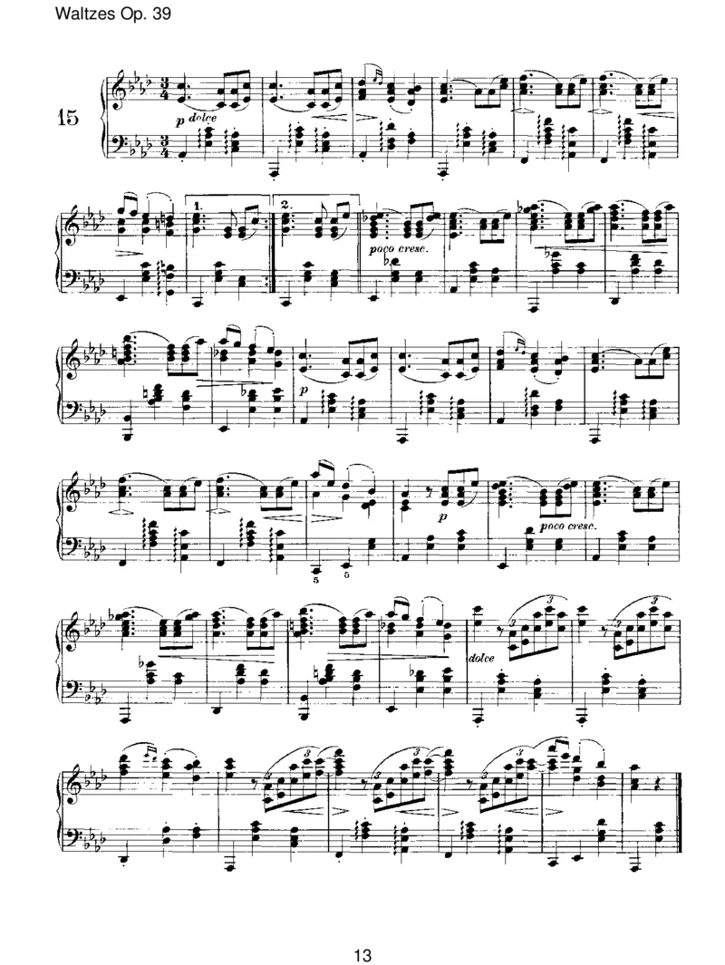 WaltzesOp.39_一万首著名钢琴曲谱哈农贝多芬合集视频教学电子版高清无水印可打印_1古典钢琴知名音乐家谱_勃拉姆斯钢琴谱全集_III.ShorterWorks