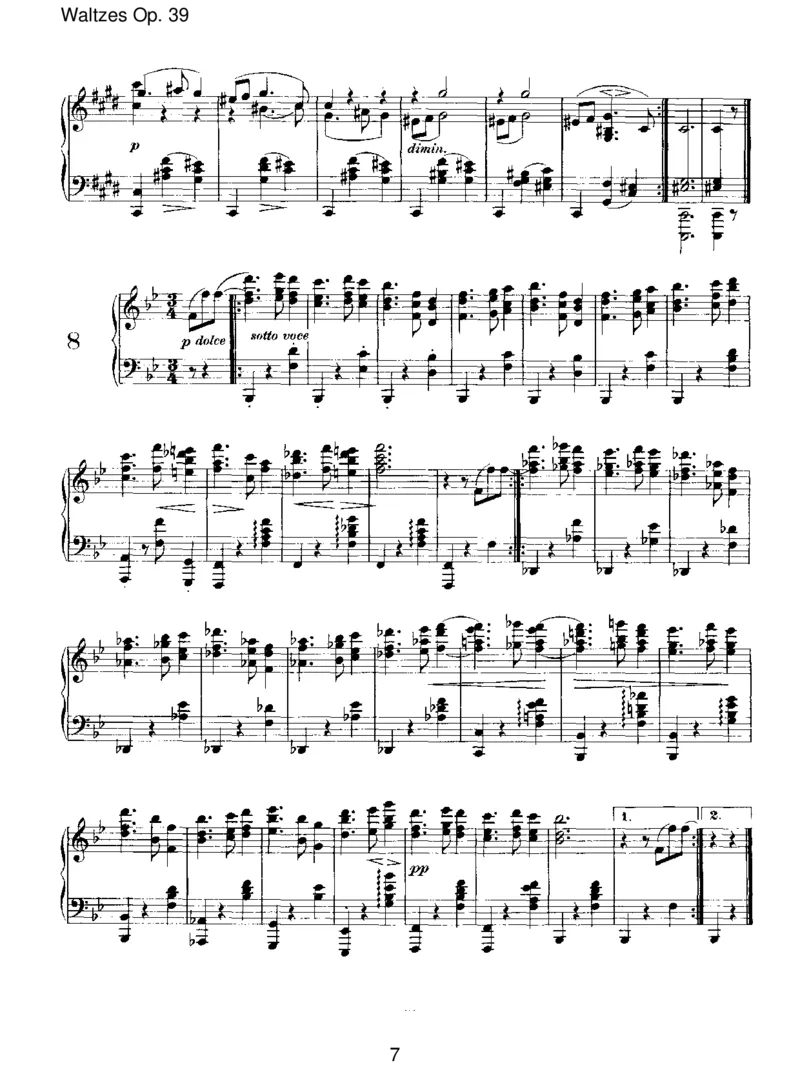 WaltzesOp.39_一万首著名钢琴曲谱哈农贝多芬合集视频教学电子版高清无水印可打印_1古典钢琴知名音乐家谱_勃拉姆斯钢琴谱全集_III.ShorterWorks