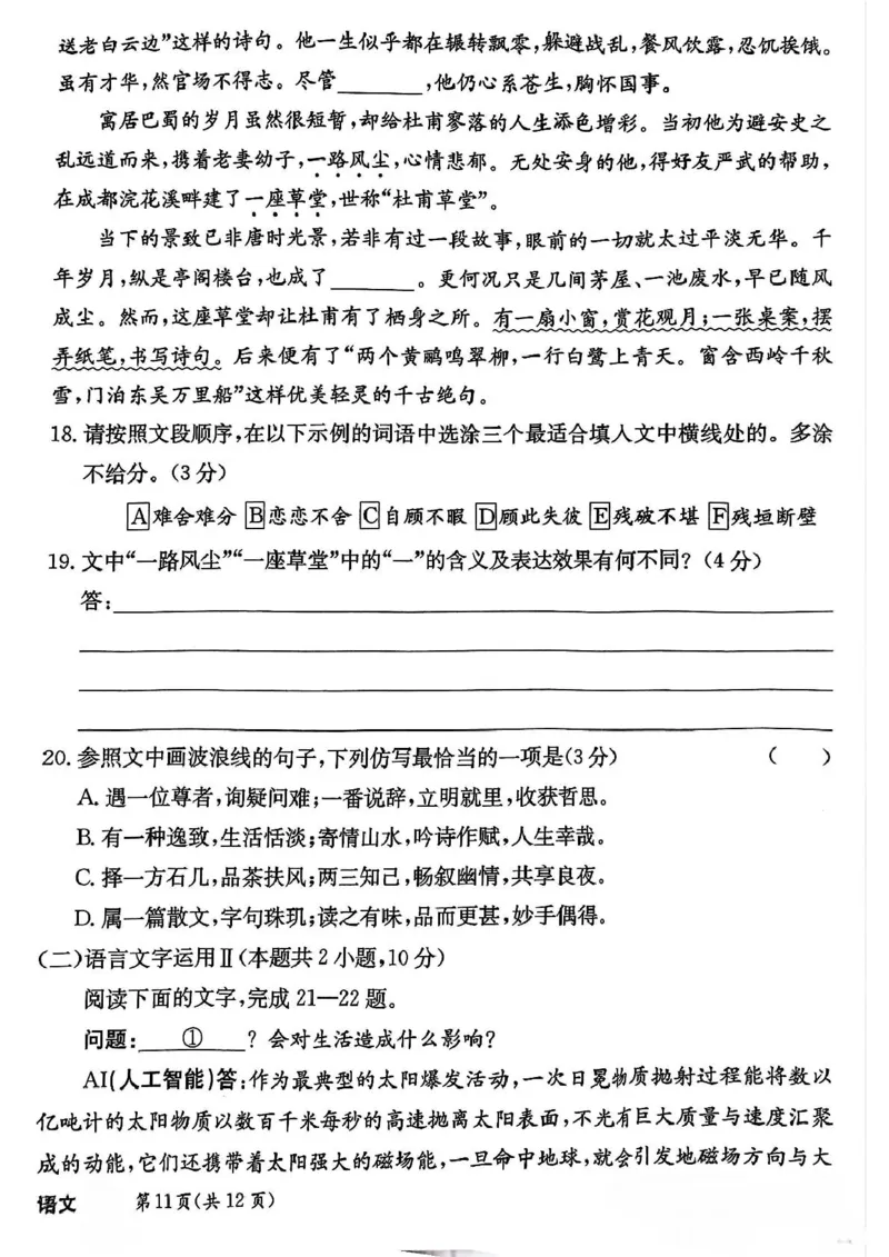 河北省省级联考2024-2025学年高三上学期1月期末语文试卷_2024-2025高三（6-6月题库）_2025年01月试卷_0107河北省省级联考2025届高三上学期1月期末考试（全科）