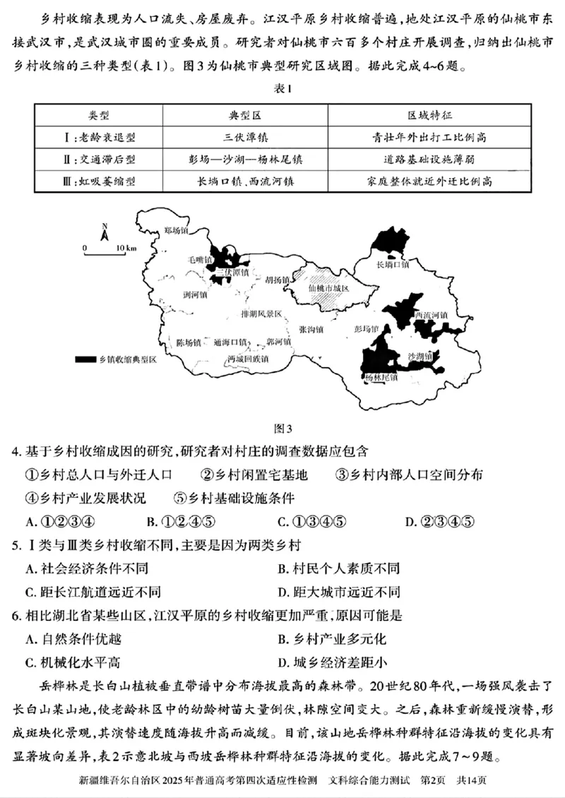 文科综合能力测试_2024-2025高三（6-6月题库）_2025年05月试卷_0509新疆维吾尔自治区2025年普通高考第四次适应性检测（全科）