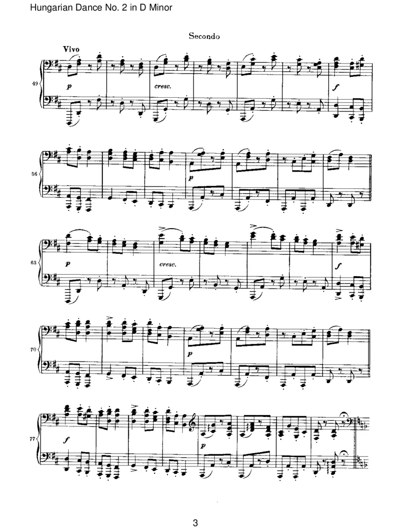 HungarianDanceNo.2inDMinor_一万首著名钢琴曲谱哈农贝多芬合集视频教学电子版高清无水印可打印_1古典钢琴知名音乐家谱_勃拉姆斯钢琴谱全集_VI.PianoWorksforFourHands