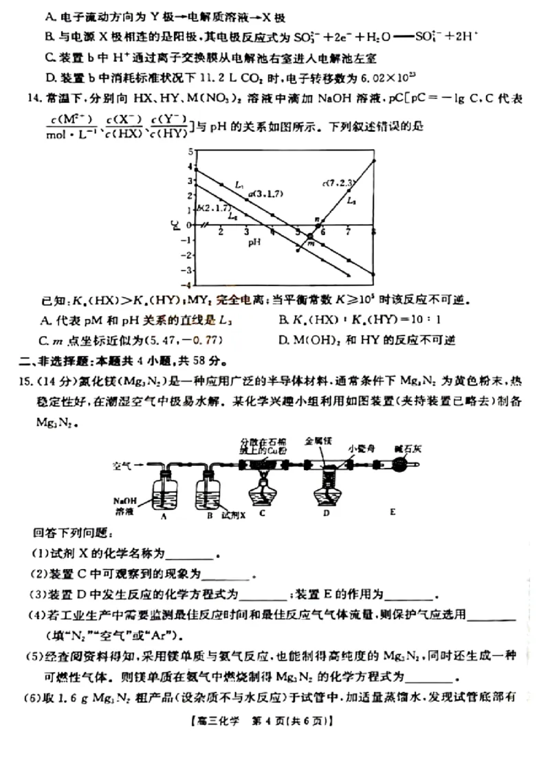 山西省晋城市2025年高三年第一次模拟考试试题（晋城一模）化学A_2024-2025高三（6-6月题库）_2025年02月试卷_0206山西省晋城市2025年高三年第一次模拟考试试题（晋城一模）（全科）