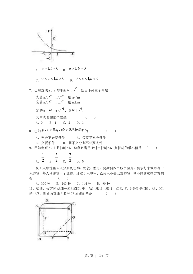 2005年福建高考文科数学真题及答案_数学高考真题试卷_旧1990-2007&middot;高考数学真题_1990-2007&middot;高考数学真题&middot;PDF_福建