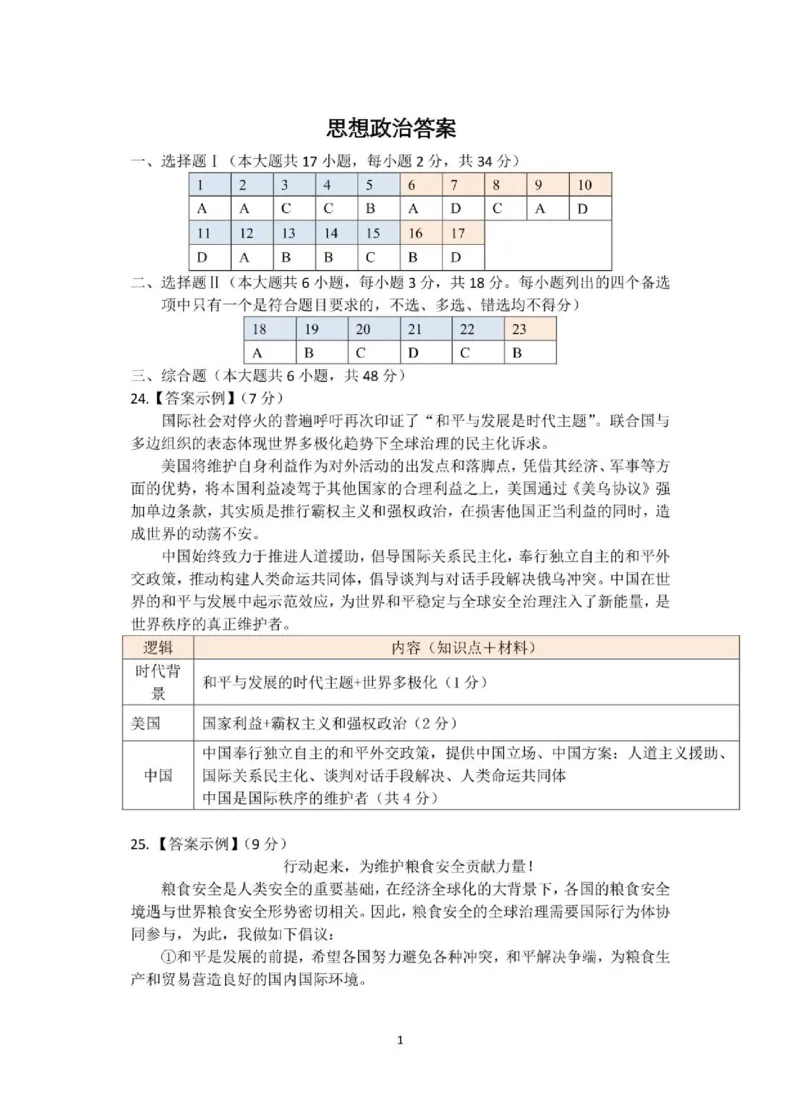 浙江省钱塘联盟2024-2025学年高二下学期期中联考政治答案（图片版）_2024-2025高二（7-7月题库）_2025年05月试卷_0511浙江省钱塘联盟2024-2025学年高二下学期期中联考
