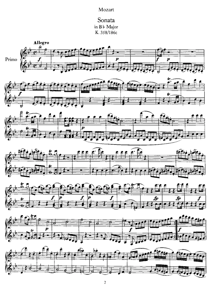 SonatainBb,K358(4Hands)_一万首著名钢琴曲谱哈农贝多芬合集视频教学电子版高清无水印可打印_1古典钢琴知名音乐家谱_莫扎特钢琴谱全集_0312095926_四手联弹