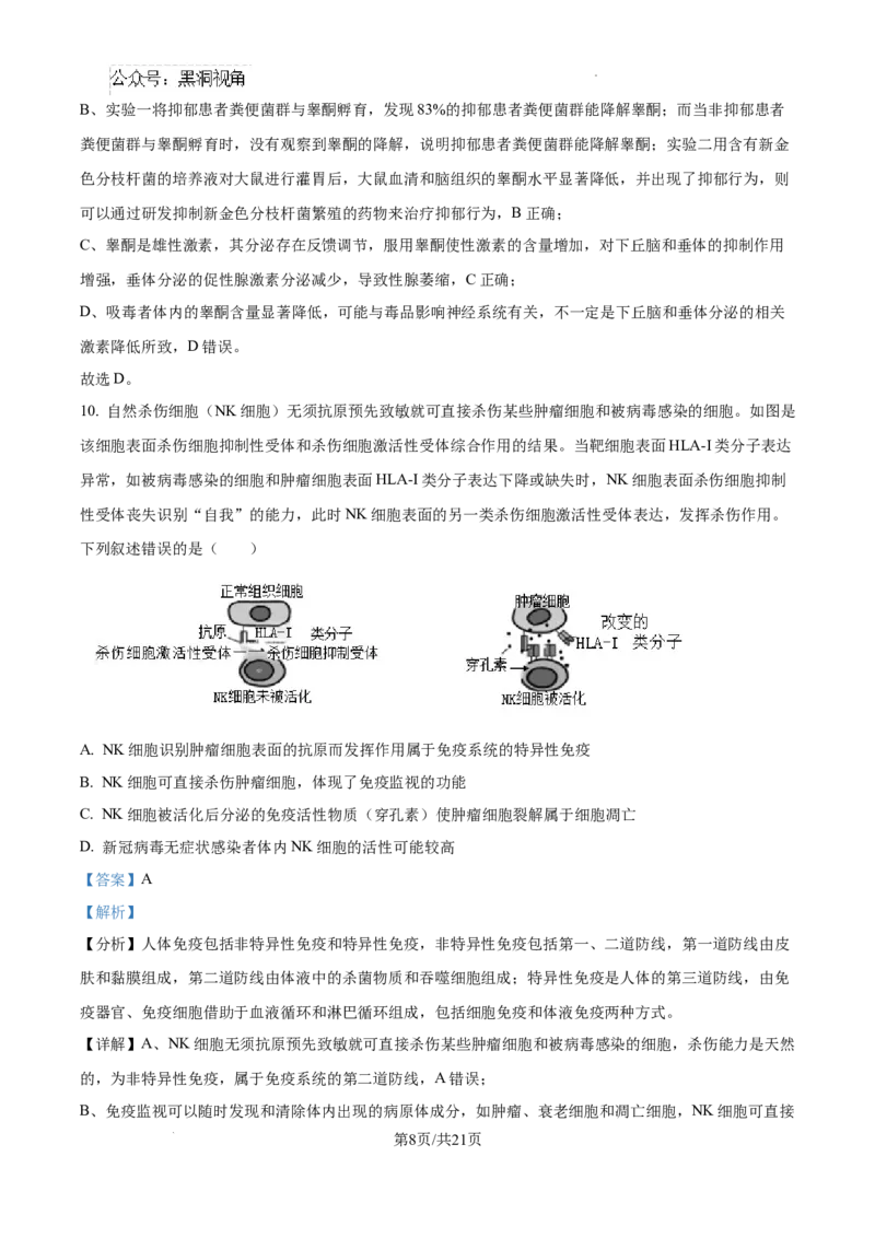 江西省南昌市第十中学2024-2025学年高三上学期第一次月考生物答案_2024-2025高三（6-6月题库）_2024年10月试卷_1026江西省南昌市第十中学2024-2025学年高三上学期第一次月考（全）