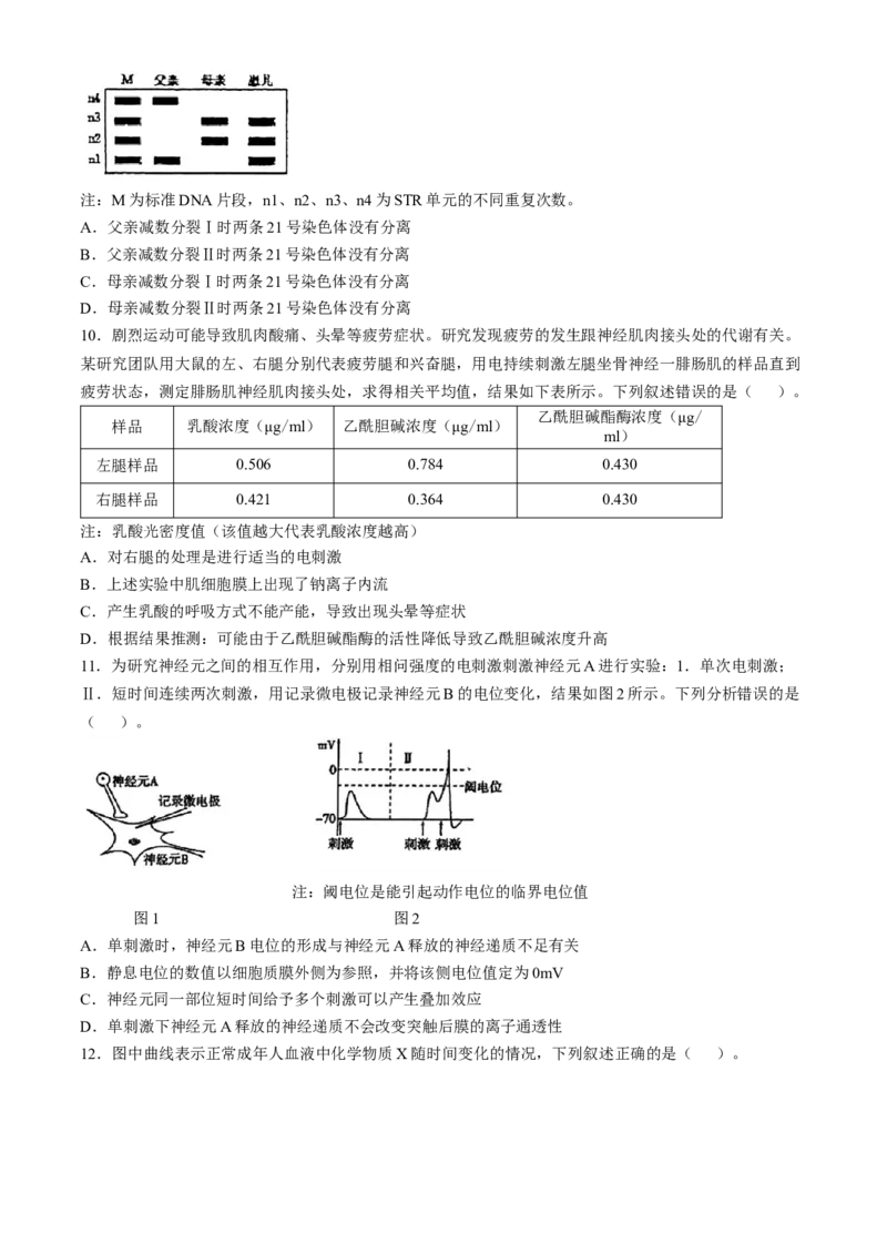吉林省长春市东北师范大学附属中学2024-2025学年高三上学期第二次摸底考试生物学试题（含答案）_2024-2025高三（6-6月题库）_2024年12月试卷