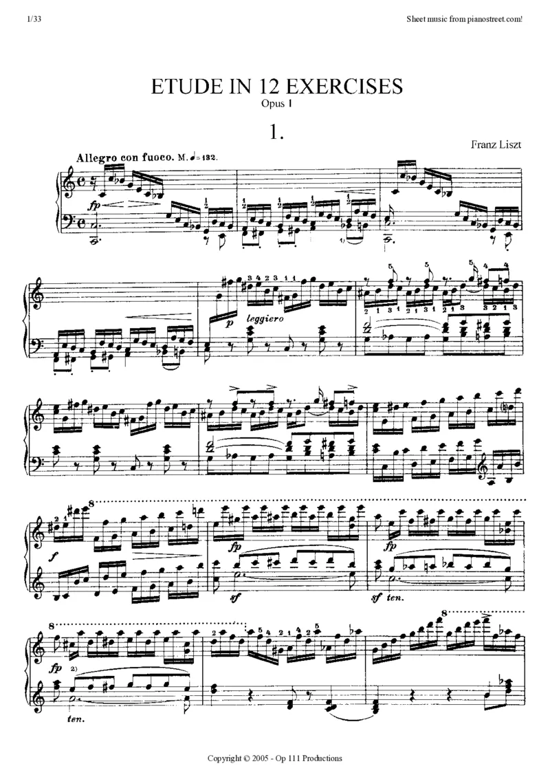 LisztEtudeIn12Exercises（初版超技）_一万首著名钢琴曲谱哈农贝多芬合集视频教学电子版高清无水印可打印_1古典钢琴知名音乐家谱_超高难度钢琴谱_超技