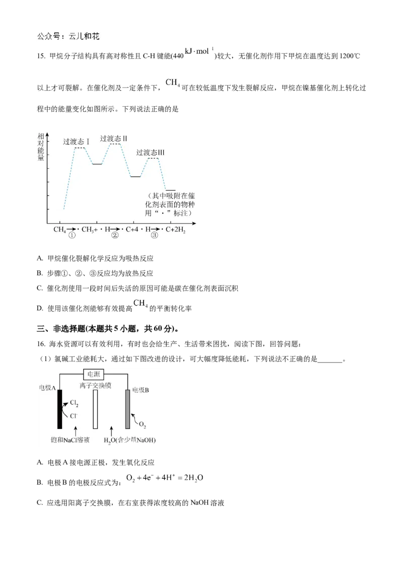 山东省济南市莱芜第一中学2024-2025学年高二上学期第一次阶段性测试化学Word版含答案_2024-2025高二（7-7月题库）_2024年11月试卷
