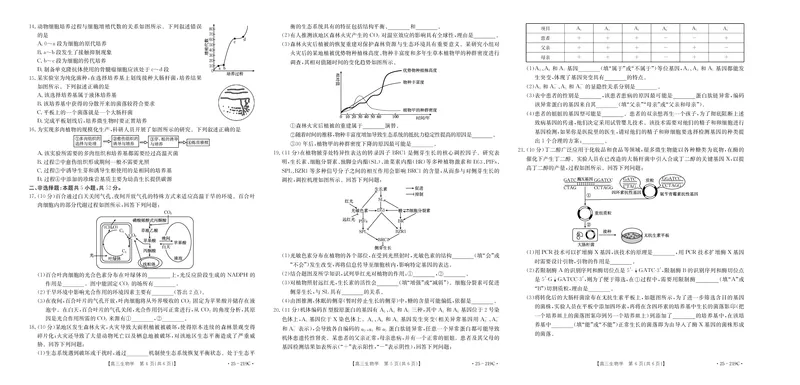 云南省楚雄州中小学2025届高三上学期期末教育学业质量监测（25-219C）生物_2024-2025高三（6-6月题库）_2025年02月试卷