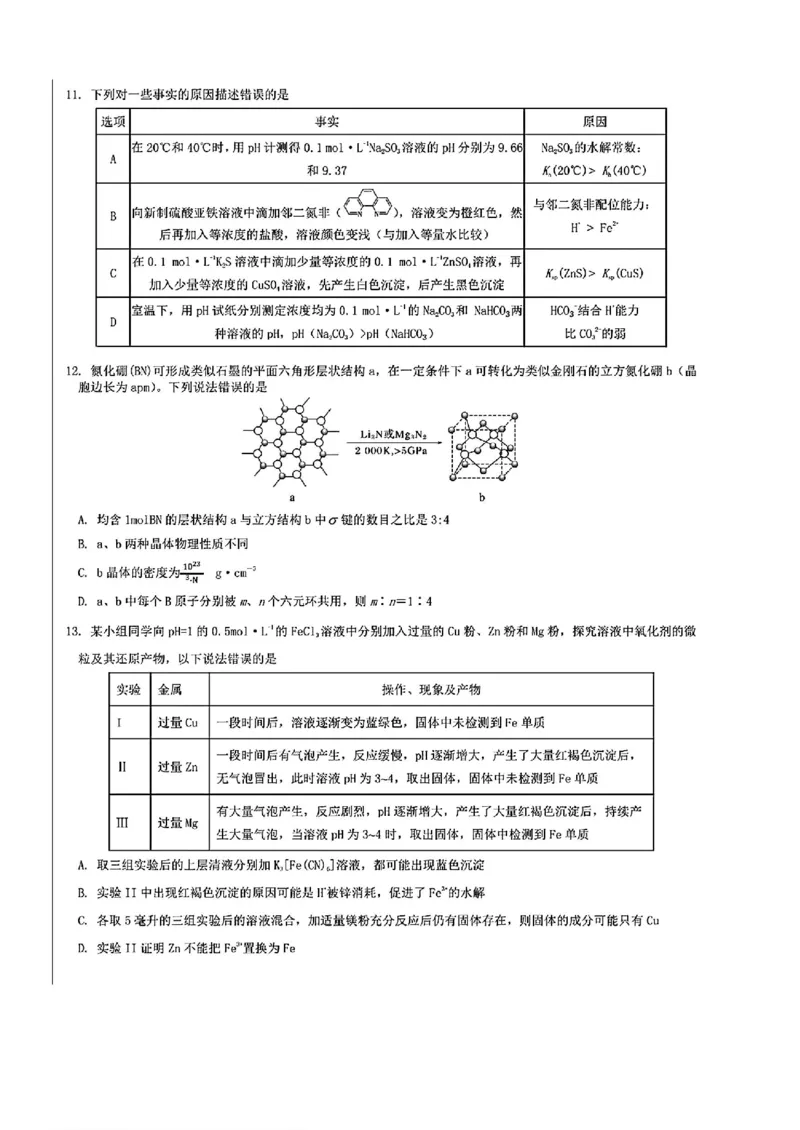 山东省部分名校2025届高三上学期12月校际联合检测化学+答案_2024-2025高三（6-6月题库）_2024年12月试卷_1215山东省名校2025届高三上学期12月校际联合检测