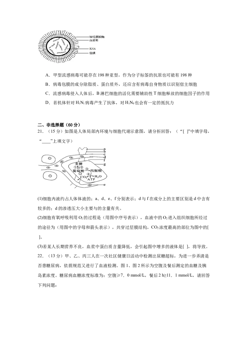 安徽省六安市独山中学2024-2025学年高二下学期2月月考生物学试题（含答案）_2024-2025高二（7-7月题库）_2025年03月试卷_0306安徽省六安市独山中学2024-2025学年高二下学期2月月考