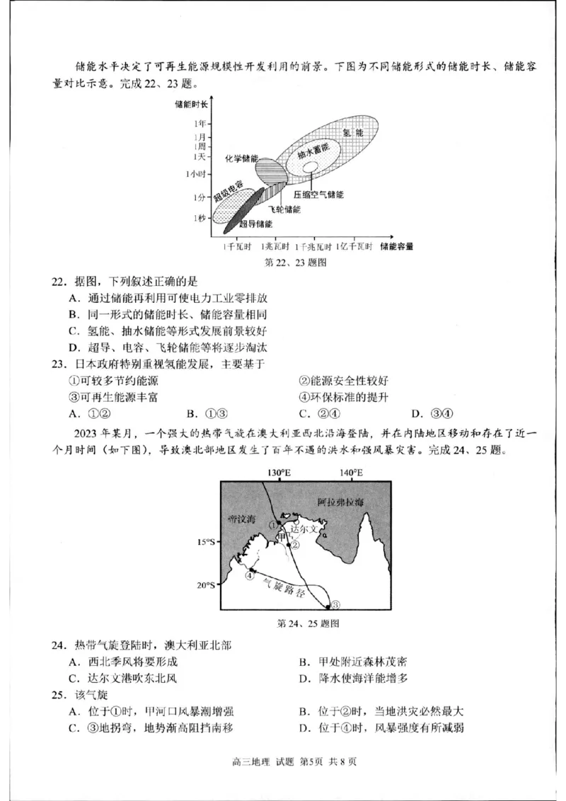 地理试题_2024-2025高三（6-6月题库）_2024年08月试卷_08292024年8月浙江省七彩阳光联盟高三返校考试_浙江省七彩阳光新高考研究联盟2024-2025学年高三上学期返校联考地理试题