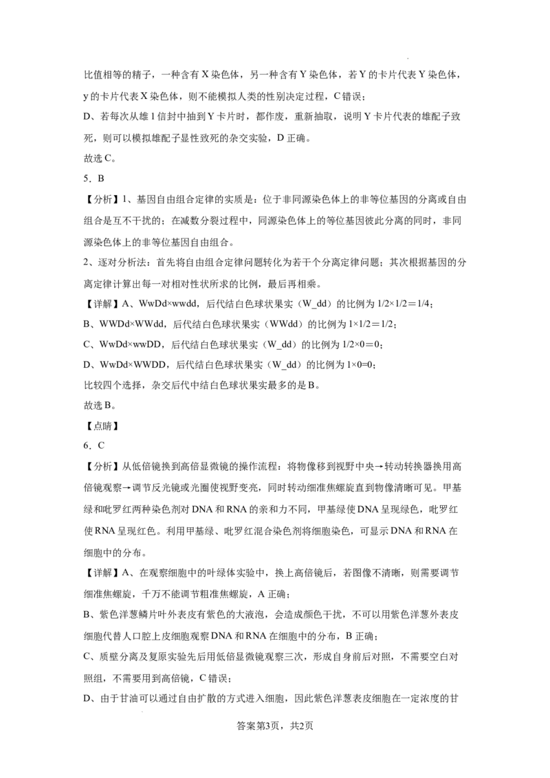 广东省清远市清新区四校2024-2025学年高三上学期期末联考生物+答案_2024-2025高三（6-6月题库）_2024年12月试卷_1230广东省清远市清新区四校2024-2025学年高三上学期期末联考试题（全科）