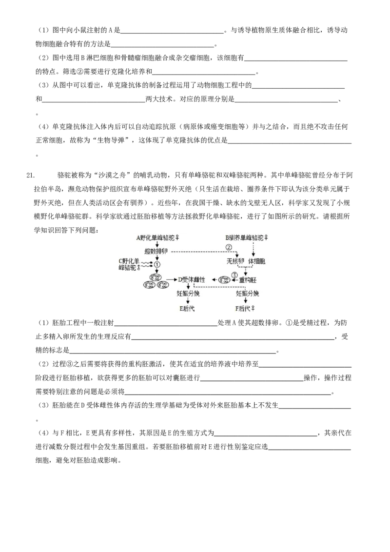 河南省郑州市中牟县第一高级中学2024-2025学年高二下学期3月第一次月考生物学试题（含答案）_2024-2025高二（7-7月题库）_2025年03月试卷