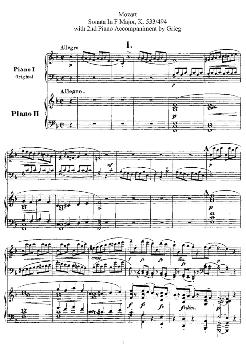 SonatainF,K533(Mozart)_一万首著名钢琴曲谱哈农贝多芬合集视频教学电子版高清无水印可打印_1古典钢琴知名音乐家谱_格里格钢琴谱全集_双钢琴