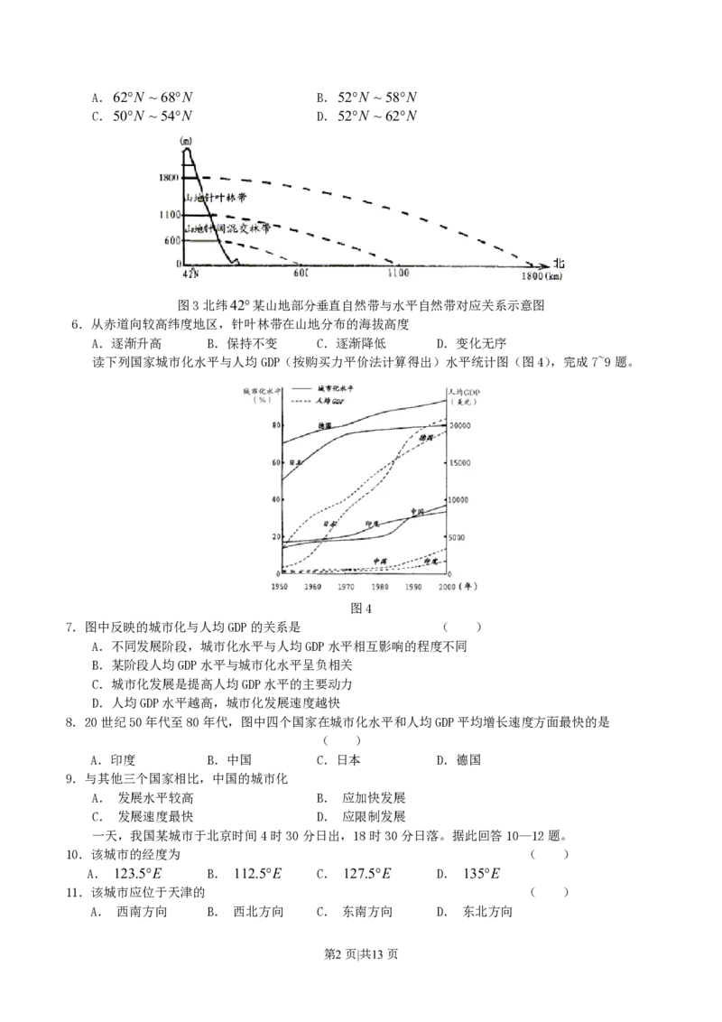 2004年天津高考文科综合真题及答案_地理高考真题试卷_旧1990-2007&middot;高考地理真题_1990-2007&middot;高考地理真题&middot;PDF_2001-2007年各地文综历年真题_天津