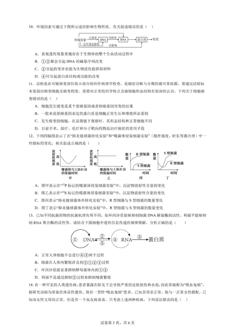 2027届高二上学期9月月考生物试卷_2025年10月高二试卷_251008四川省眉山市仁寿第一中学校（南校区）2025-2026学年高二上学期9月月考