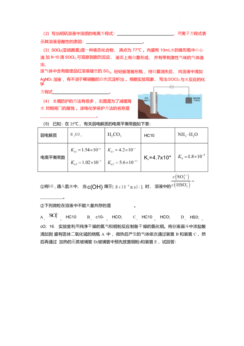 湖南省娄底市第一中学2025-2026学年高二上学期1月月考化学试题_2024-2025高二（7-7月题库）_2026年1月高二_260117湖南省娄底市第一中学2025-2026学年高二上学期1月月考