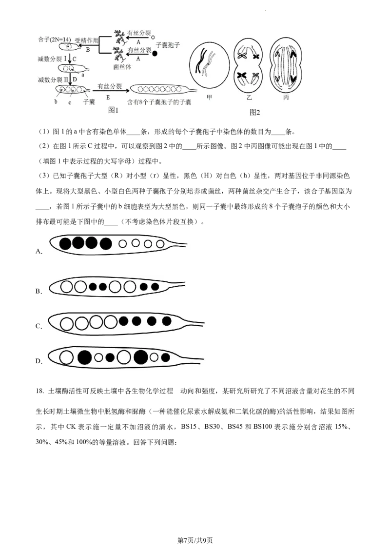 精品解析：福建省莆田二十五中2023-2024学年高三上学期期中生物试题（原卷版）(1)_2023年11月_0211月合集_2024届福建省莆田第二十五中学高三上学期期中考试