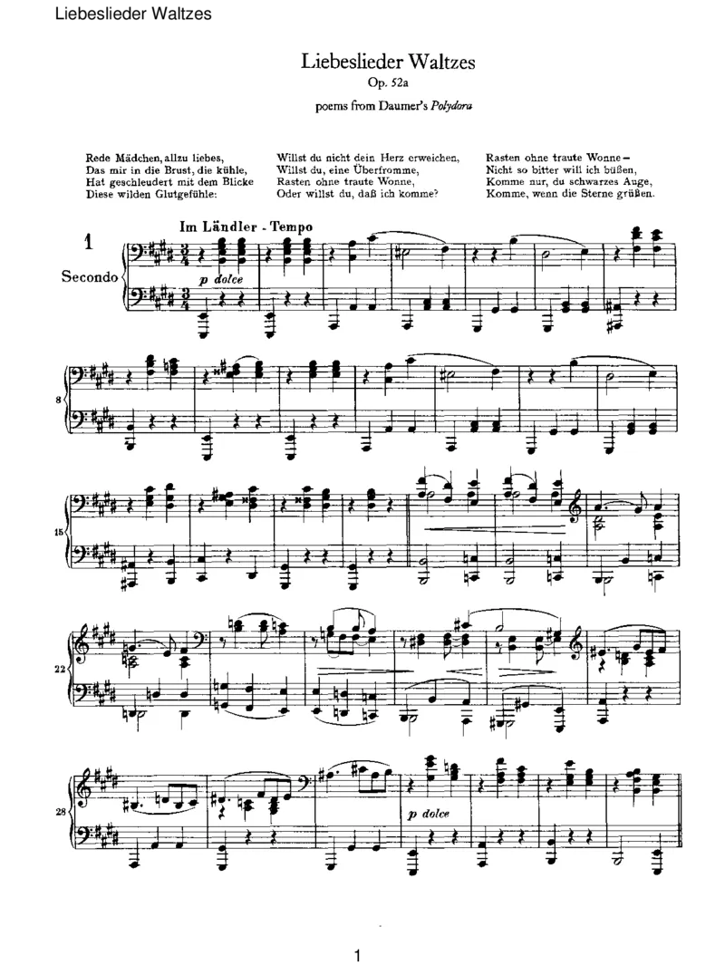 LiebesliederWaltzes_一万首著名钢琴曲谱哈农贝多芬合集视频教学电子版高清无水印可打印_1古典钢琴知名音乐家谱_勃拉姆斯钢琴谱全集_VI.PianoWorksforFourHands