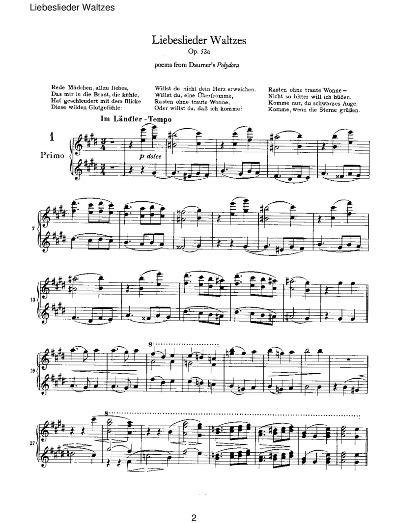 LiebesliederWaltzes_一万首著名钢琴曲谱哈农贝多芬合集视频教学电子版高清无水印可打印_1古典钢琴知名音乐家谱_勃拉姆斯钢琴谱全集_VI.PianoWorksforFourHands