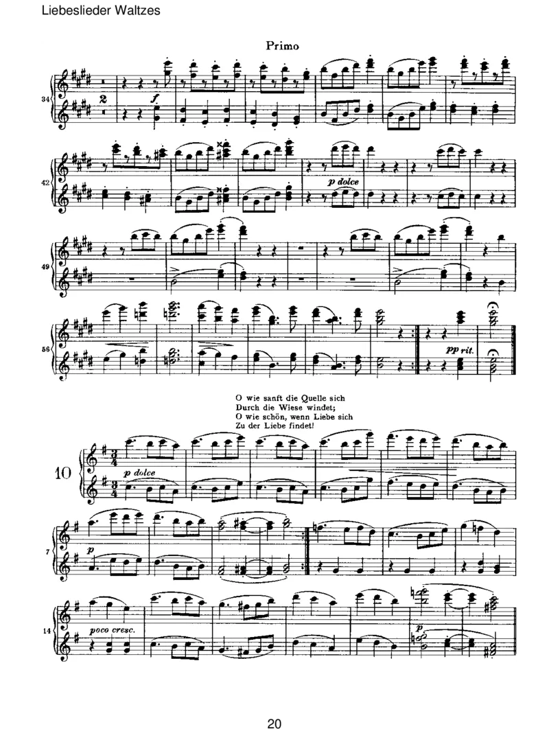 LiebesliederWaltzes_一万首著名钢琴曲谱哈农贝多芬合集视频教学电子版高清无水印可打印_1古典钢琴知名音乐家谱_勃拉姆斯钢琴谱全集_VI.PianoWorksforFourHands